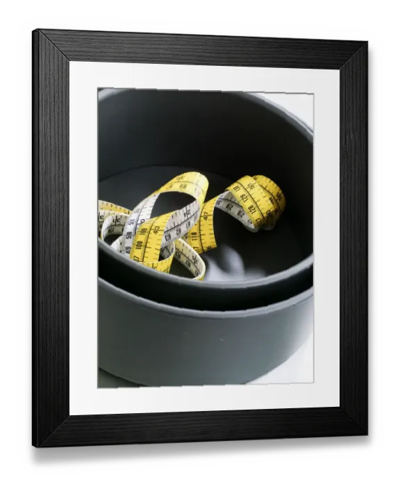 Framed Print : Cake tins and tape measure credit: Marie-Louise Avery / thePictureKitchen / TopFoto Framed Print : Cake tins and tape measure credit: Marie-Louise Avery / thePictureKitchen / TopFoto