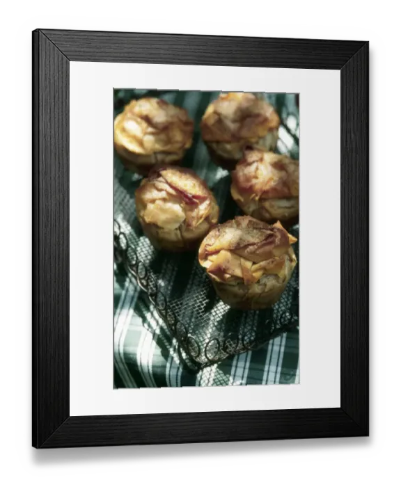 Framed Print : Small apple tart made with filo pastry credit: Marie-Louise Avery  /  thePictureKitchen