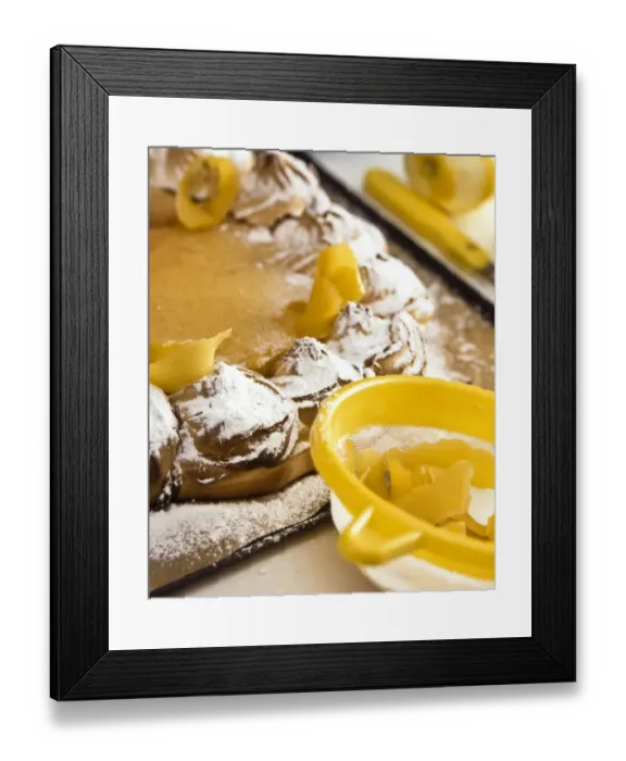 Framed Print : Finishing making a G?teau St. Honor?. credit: Marie-Louise Avery / thePictureKitchen Framed Print : Finishing making a G?teau St. Honor?. credit: Marie-Louise Avery / thePictureKitchen