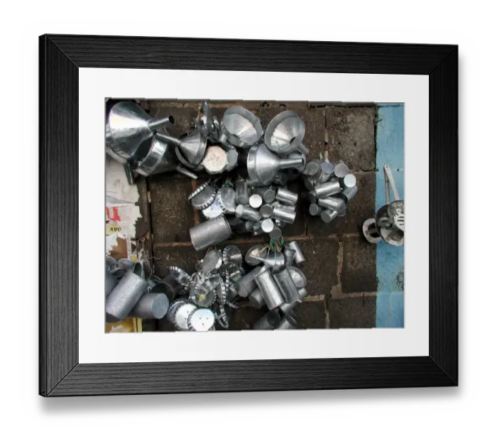 Framed Print : Tin things Mauritius credit: Marie-Louise Avery  /  thePictureKitchen  /  TopFoto