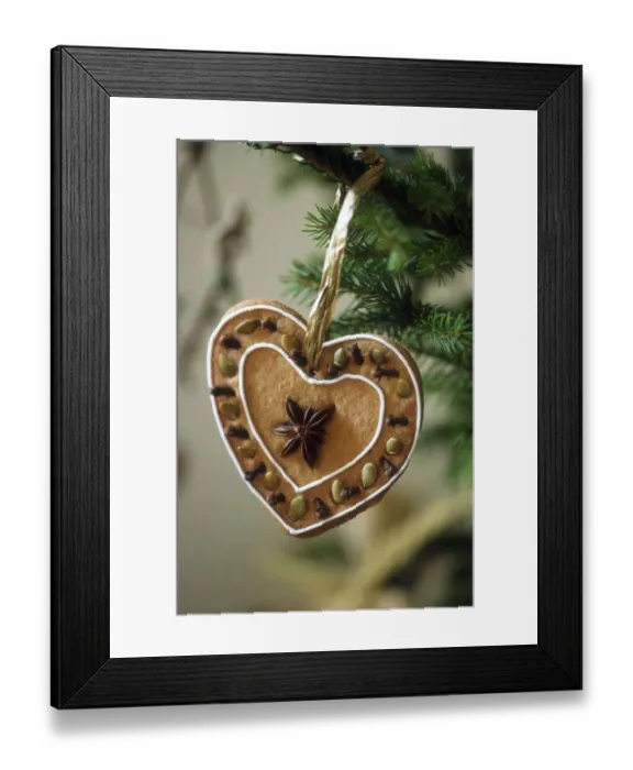 Framed Print : Swedish style ginger biscuits made to hang as christmas tree decorations credit Framed Print : Swedish style ginger biscuits made to hang as christmas tree decorations credit