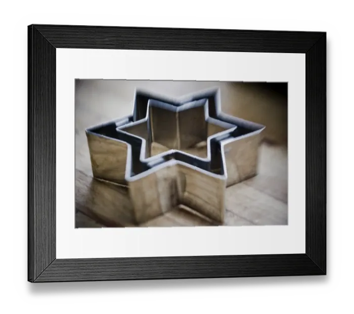 Framed Print : Double star shaped cookie cutter credit: Marie-Louise Avery / thePictureKitchen Framed Print : Double star shaped cookie cutter credit: Marie-Louise Avery / thePictureKitchen