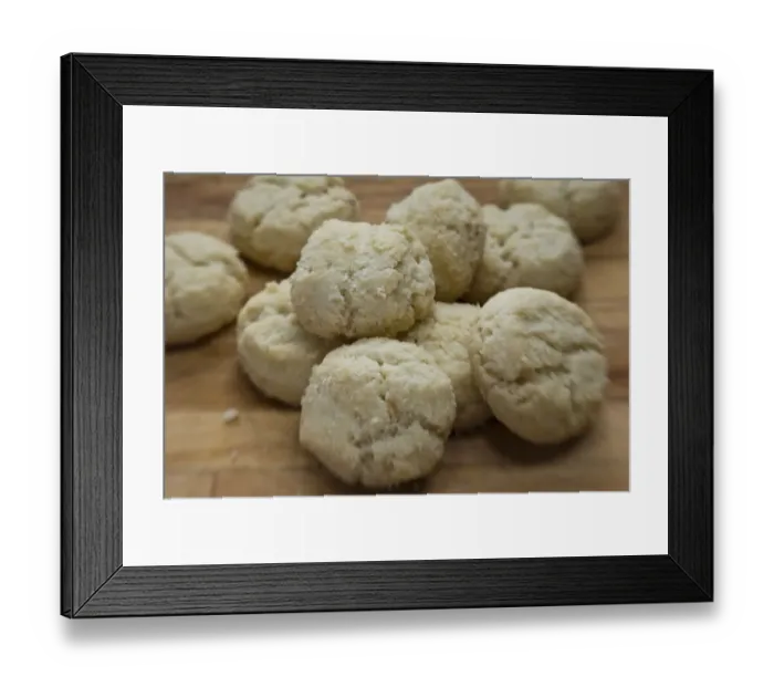 Framed Print : Melting Moments cookies on wooden suface credit: Marie-Louise Avery / thePictureKitchen Framed Print : Melting Moments cookies on wooden suface credit: Marie-Louise Avery / thePictureKitchen