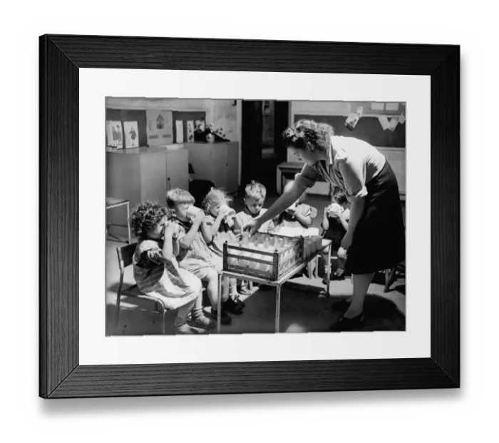 Framed Print : School milk and school meals were provided from 1947 Framed Print : School milk and school meals were provided from 1947