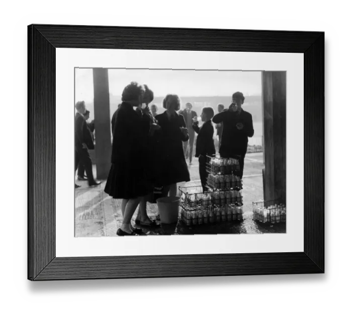 Framed Print : Stockwell Manor School Comprehensive breaktime milk bottles Framed Print : Stockwell Manor School Comprehensive breaktime milk bottles