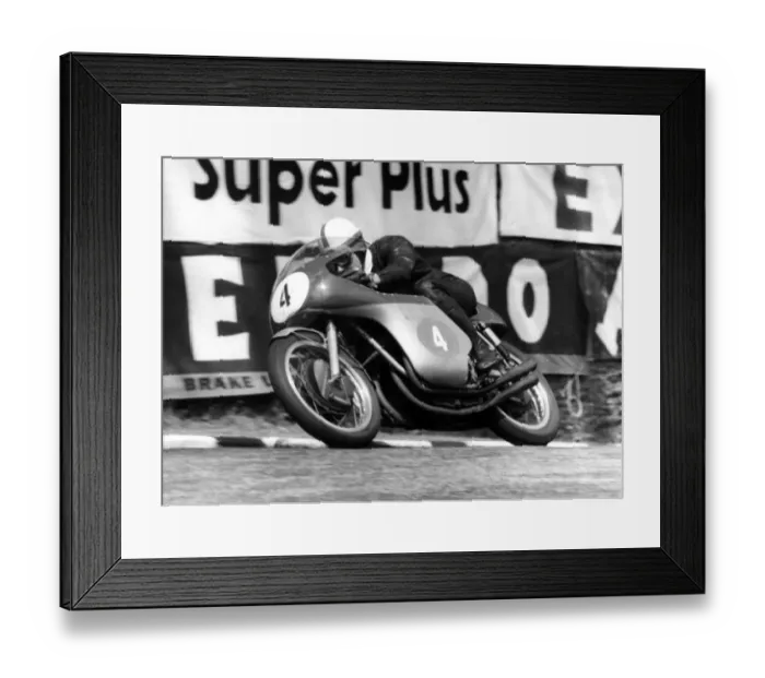 Framed Print : J Hartle, riding an Italian MV Agusta yesterday won the Junior TT Race in the Isle of Man, at 96 Framed Print : J Hartle, riding an Italian MV Agusta yesterday won the Junior TT Race in the Isle of Man, at 96