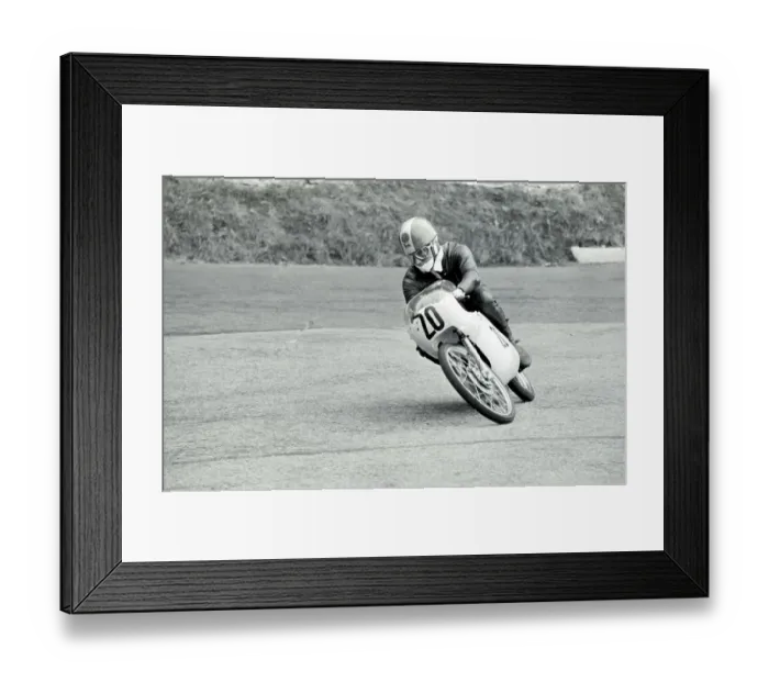 Framed Print : Douglas, Isle Of Man: Irelands Ralph Bryans, on a Honda, comes out of Governor s Framed Print : Douglas, Isle Of Man: Irelands Ralph Bryans, on a Honda, comes out of Governor s