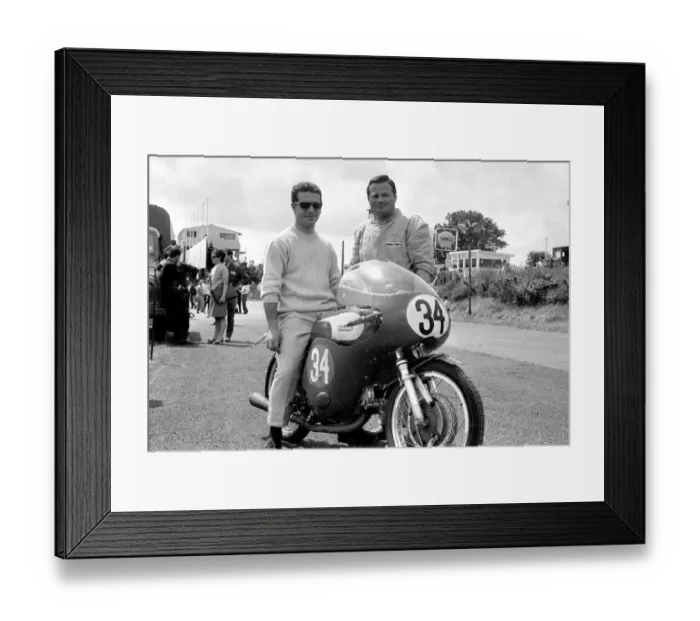 Framed Print : Isle of man, United Kingdom: Italys G. Milani (No 34) sits on his 248 Aernacchi Framed Print : Isle of man, United Kingdom: Italys G. Milani (No 34) sits on his 248 Aernacchi