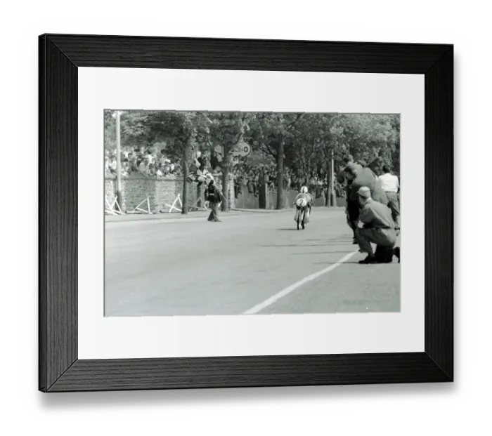 Framed Print : Isle Of Man: German motor cycle racder Ernst Degner riding a 50 c. c. Japanese Suzuki Framed Print : Isle Of Man: German motor cycle racder Ernst Degner riding a 50 c. c. Japanese Suzuki