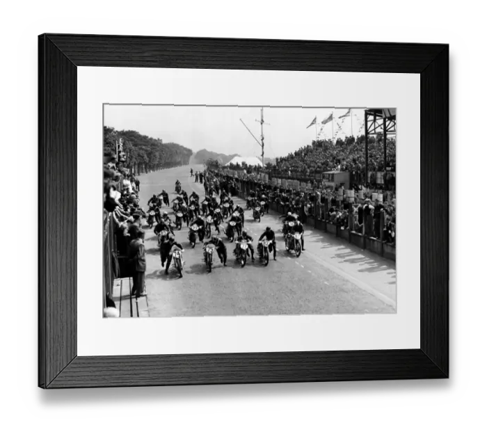 Framed Print : Lightweight TT Race at Isle of Man The massed start of the lightweight TT which Framed Print : Lightweight TT Race at Isle of Man The massed start of the lightweight TT which