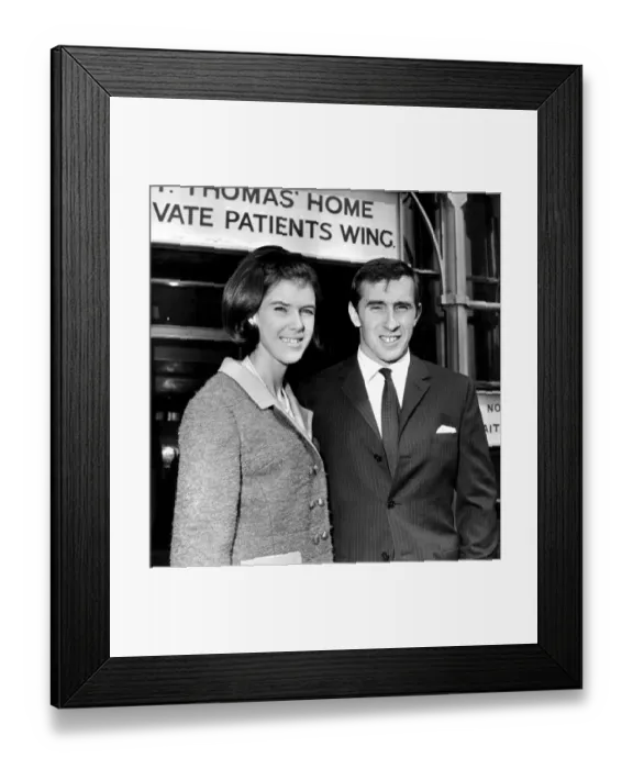 Framed Print : Racing driver Jackie Stewart, injured in the Belgiam Grand Prix, left St Thomass Hospital today Framed Print : Racing driver Jackie Stewart, injured in the Belgiam Grand Prix, left St Thomass Hospital today