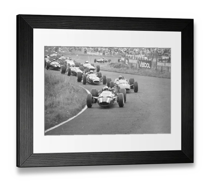 Framed Print : The pack at the first bend of the German Grand Prix started at Nurburgring front to back
