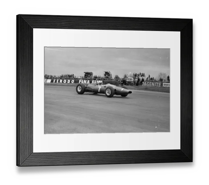 Framed Print : John Surtees in Britain driving his Ferrari in Formula 1 29 January 1965 Framed Print : John Surtees in Britain driving his Ferrari in Formula 1 29 January 1965