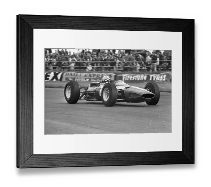 Framed Print : John Surtees racing at Silverstone and finishing third in 10 July 1965 Framed Print : John Surtees racing at Silverstone and finishing third in 10 July 1965