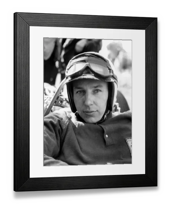 Framed Print : A portrait of John Surtees taken earlier in the year of the reigning world motor racing champion