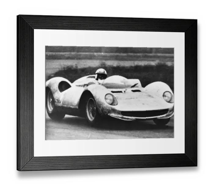 Framed Print : Modena Italy John Surtees is shown here trying out a New Ferarri GT prototype. February Framed Print : Modena Italy John Surtees is shown here trying out a New Ferarri GT prototype. February