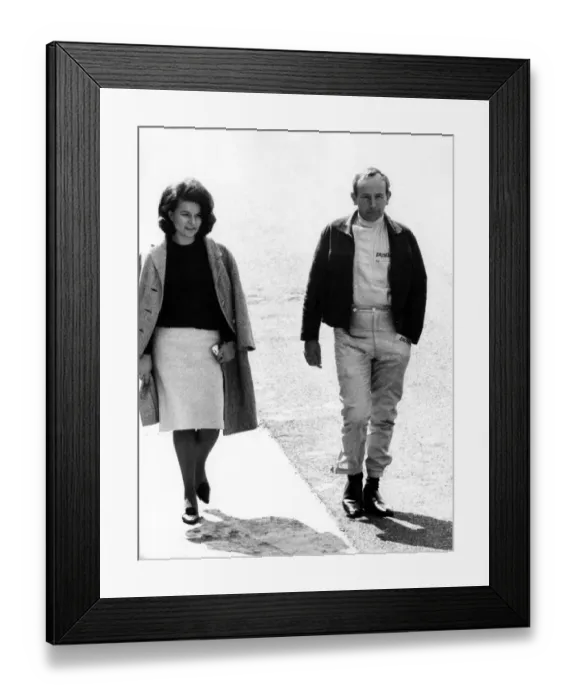Framed Print : English champion John Surtees returns to the Monza track at the wheel of the new Framed Print : English champion John Surtees returns to the Monza track at the wheel of the new