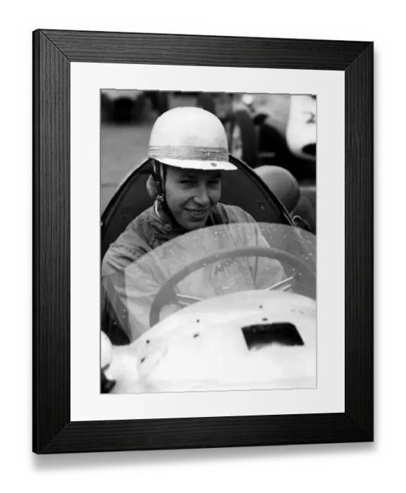 Framed Print : John Surtees world champion motor cyclist who has taken up motor car racing Framed Print : John Surtees world champion motor cyclist who has taken up motor car racing