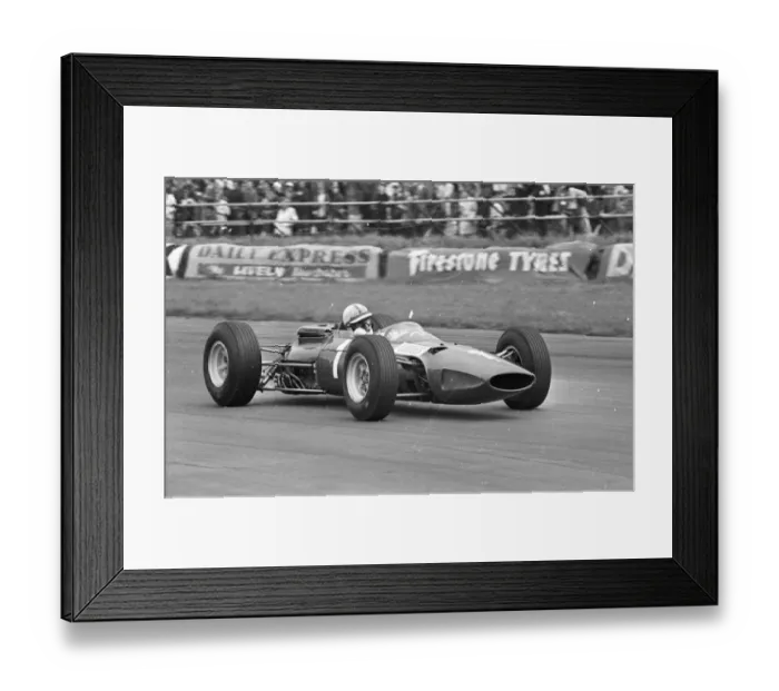Framed Print : John Surtees racing at Silverstone and finishing third in 10 July 1965 Framed Print : John Surtees racing at Silverstone and finishing third in 10 July 1965