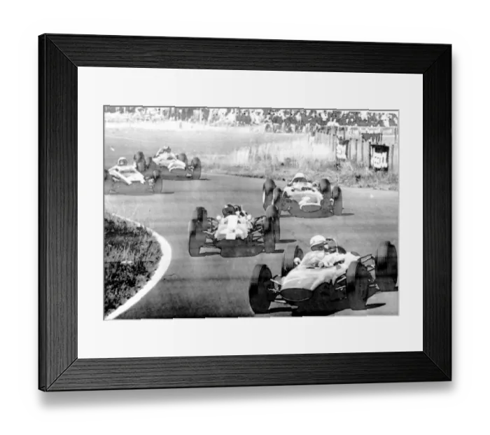 Framed Print : Nurburgring Germany John Surtees Ferrari 7 has the lead in front of Jim Clark Lotus