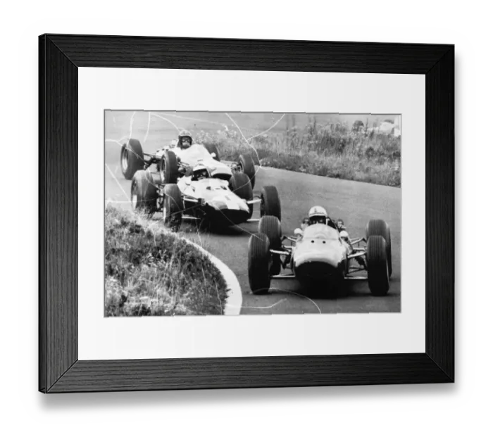 Framed Print : Adenau Germany John Surtees driving a Ferrari leads the pack in the second lap of Framed Print : Adenau Germany John Surtees driving a Ferrari leads the pack in the second lap of