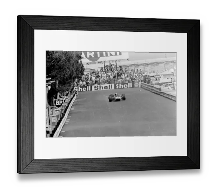 Framed Print : Monaco: Swiss driver Bernard Bauer (background left) loses wheel, seconds later car Framed Print : Monaco: Swiss driver Bernard Bauer (background left) loses wheel, seconds later car