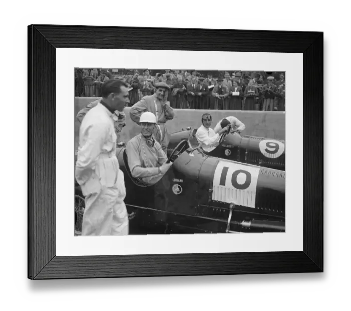 Framed Print : Lurani and Villoresi. Italian racing motorists. 10 October 1937. [?] Crystal Palace