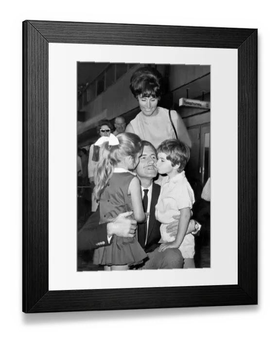Framed Print : FAMILY WELCOME FOR GRAHAM HILL. Graham Hill, who was officially Framed Print : FAMILY WELCOME FOR GRAHAM HILL. Graham Hill, who was officially