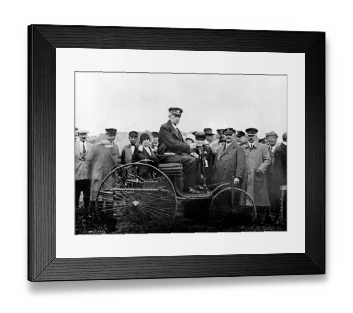 Framed Print : Eighty-one-year-old Karl Benz participating in the Automobil-Korso at Munich in 1925 Framed Print : Eighty-one-year-old Karl Benz participating in the Automobil-Korso at Munich in 1925
