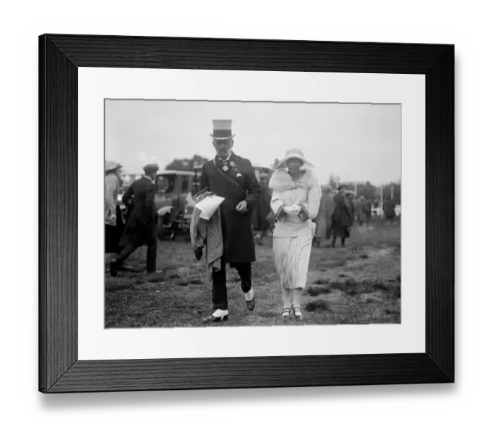 Framed Print : Ascot. Honorable Ashley and Miss Evelyn Gabille. 1922 Framed Print : Ascot. Honorable Ashley and Miss Evelyn Gabille. 1922