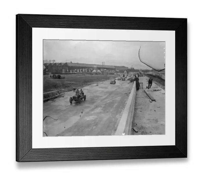 Framed Print : Pioneer racing motorist recalls old records at opening of new Brooklands course Framed Print : Pioneer racing motorist recalls old records at opening of new Brooklands course