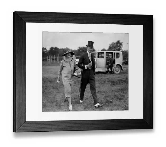 Framed Print : Ascot Captain and Mrs Ambose Goddard. 1925 Framed Print : Ascot Captain and Mrs Ambose Goddard. 1925