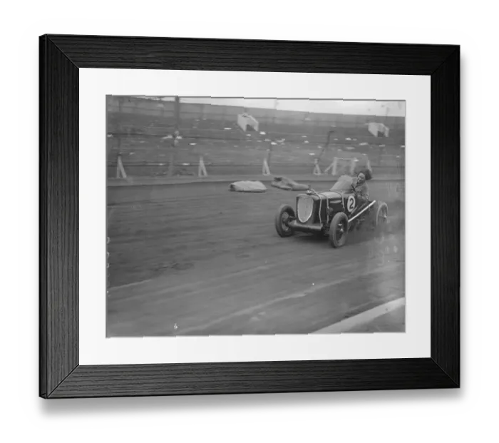 Framed Print : Hair raising. Woman driver takes up midget car racing. Fay Taylor, well known racing driver Framed Print : Hair raising. Woman driver takes up midget car racing. Fay Taylor, well known racing driver