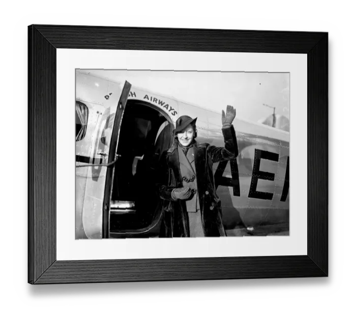 Framed Print : Amy Johnson flies to Paris. Taking up car racing. Miss Amy Johnson, the airwoman Framed Print : Amy Johnson flies to Paris. Taking up car racing. Miss Amy Johnson, the airwoman