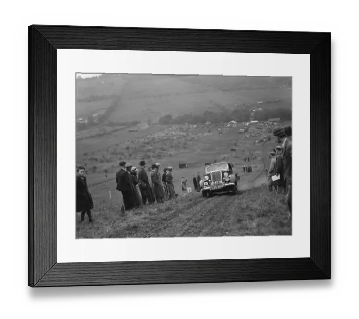Framed Print : Car, hillclimb. 1935
