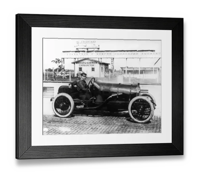 Framed Print : Spencer Wishart in his 1913 Mercer car which he competed in the 1913 Indianapolis 500 Framed Print : Spencer Wishart in his 1913 Mercer car which he competed in the 1913 Indianapolis 500