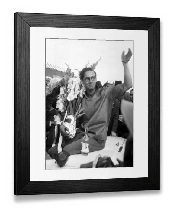 Framed Print : Lisbon: The American driver Masten Gregory, of Kansas City, who won the Grand Prix