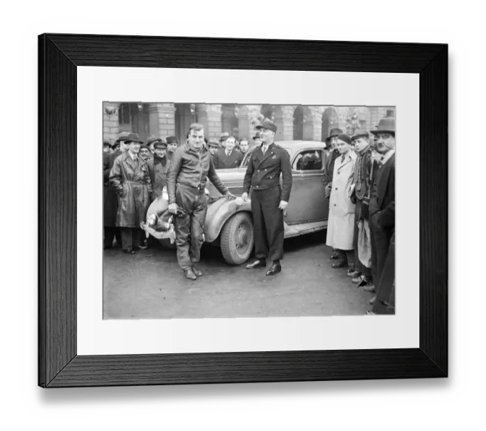 Framed Print : H Stoffet Boucherain, Monte Carlo Rally driver. 22 January 1935