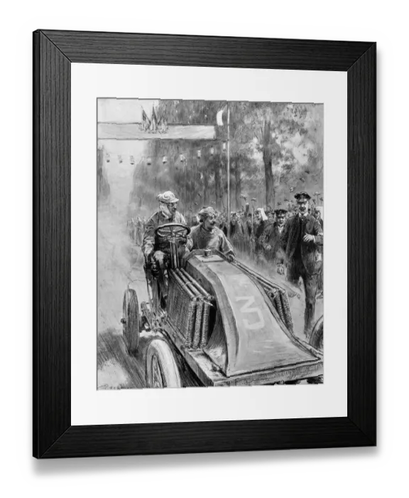 Framed Print : The premature end of the Paris-Madrid automobile race: The Bordeaux of the first car, driven by M Framed Print : The premature end of the Paris-Madrid automobile race: The Bordeaux of the first car, driven by M