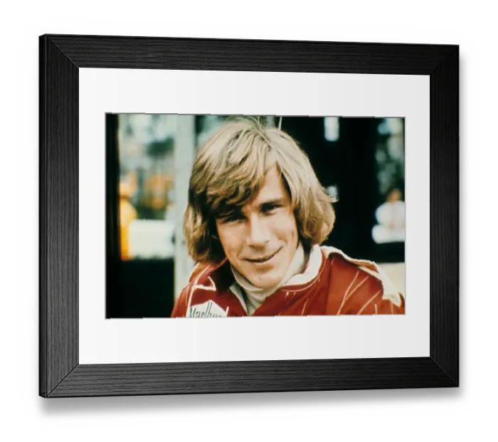 Framed Print : James Simon Wallis Hunt : Born 29 August 1947 Died 15 June 1993 was a British racing Framed Print : James Simon Wallis Hunt : Born 29 August 1947 Died 15 June 1993 was a British racing
