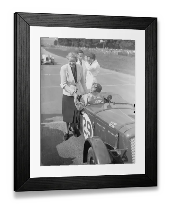 Framed Print : C. J Dodson, who has won the race twice before, receiving the good wishes of his wife Framed Print : C. J Dodson, who has won the race twice before, receiving the good wishes of his wife