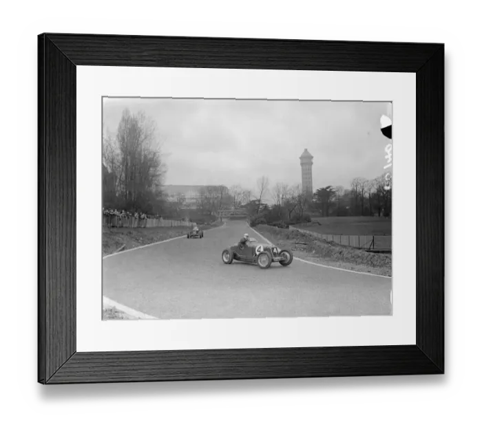Framed Print : Two mishaps marked the first practice by racing drivers after the opening by Earl Framed Print : Two mishaps marked the first practice by racing drivers after the opening by Earl