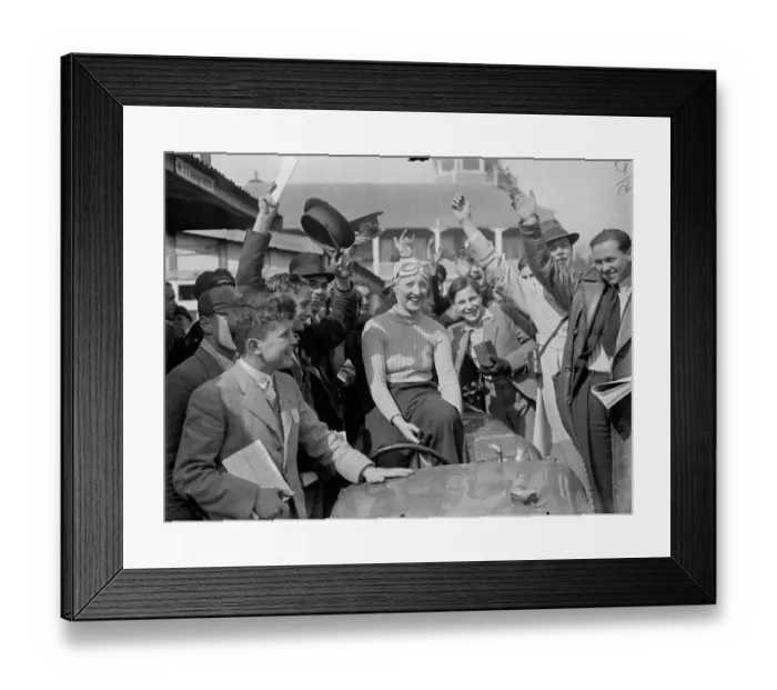 Framed Print : Woman wins first race at Brooklands meeting. The Brooklands Automobile Racing Framed Print : Woman wins first race at Brooklands meeting. The Brooklands Automobile Racing
