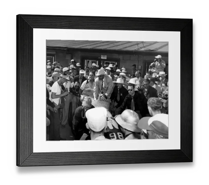 Framed Print : Troy Ruttman and car owner in 1952
