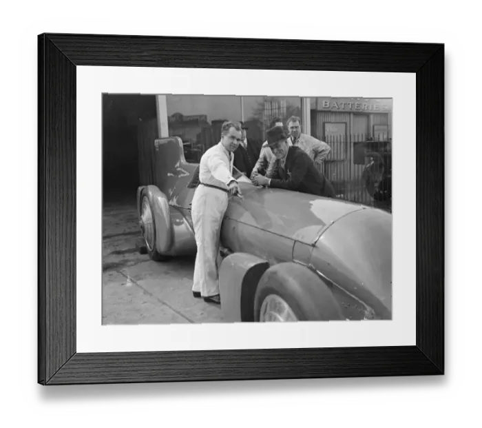Framed Print : Bluebird out at Brooklands. Sir Malcolm Campbells famous car Bluebird made its Framed Print : Bluebird out at Brooklands. Sir Malcolm Campbells famous car Bluebird made its