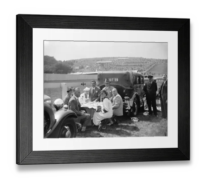 Framed Print : Sir Reginald Tucks Goodwood luncheon party. Major Sir Reginald Tucks luncheon