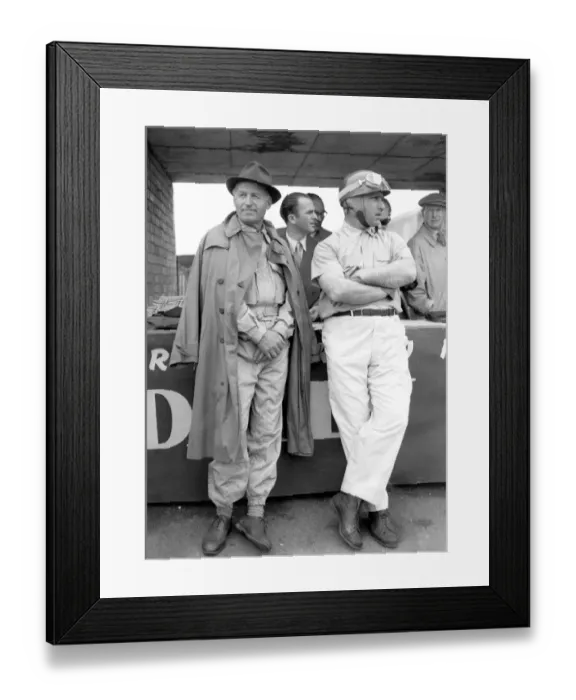 Framed Print : The Drivers of the two New German Mercedez-Benz cars taking part in the British Grand Framed Print : The Drivers of the two New German Mercedez-Benz cars taking part in the British Grand