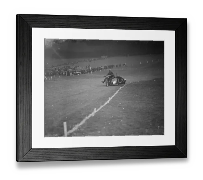 Framed Print : Brands Hatch motor side car race. 1938
