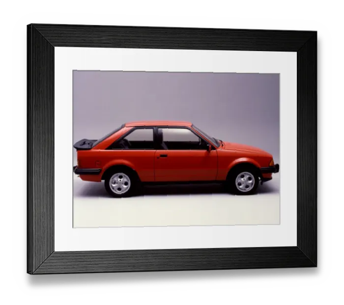 Framed Print : A red Ford Escort XR3 1980s