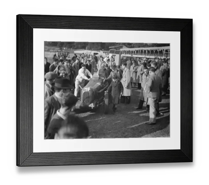 Framed Print : J H T Smiths M G is man handled through the crowd. 1938 Framed Print : J H T Smiths M G is man handled through the crowd. 1938